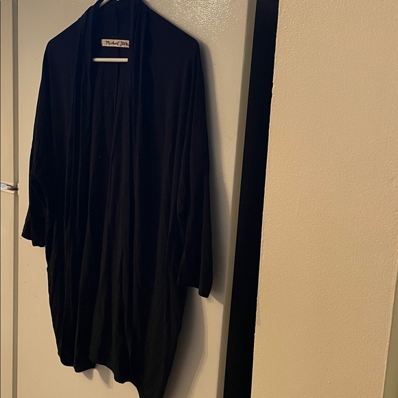 Michael Stars Womens OS Black Cardigan‎ Half Sleeve Rayon Everyday Classic - Picture 6 of 8